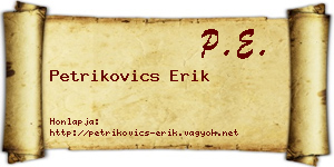 Petrikovics Erik névjegykártya